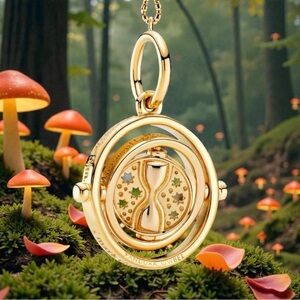 Gold Rotating Pendant Necklace